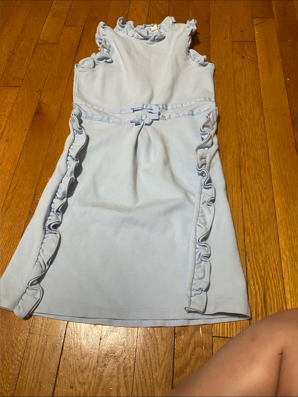 Janie and Jack Light Blue Ruffle Bow Sleeveless Dress